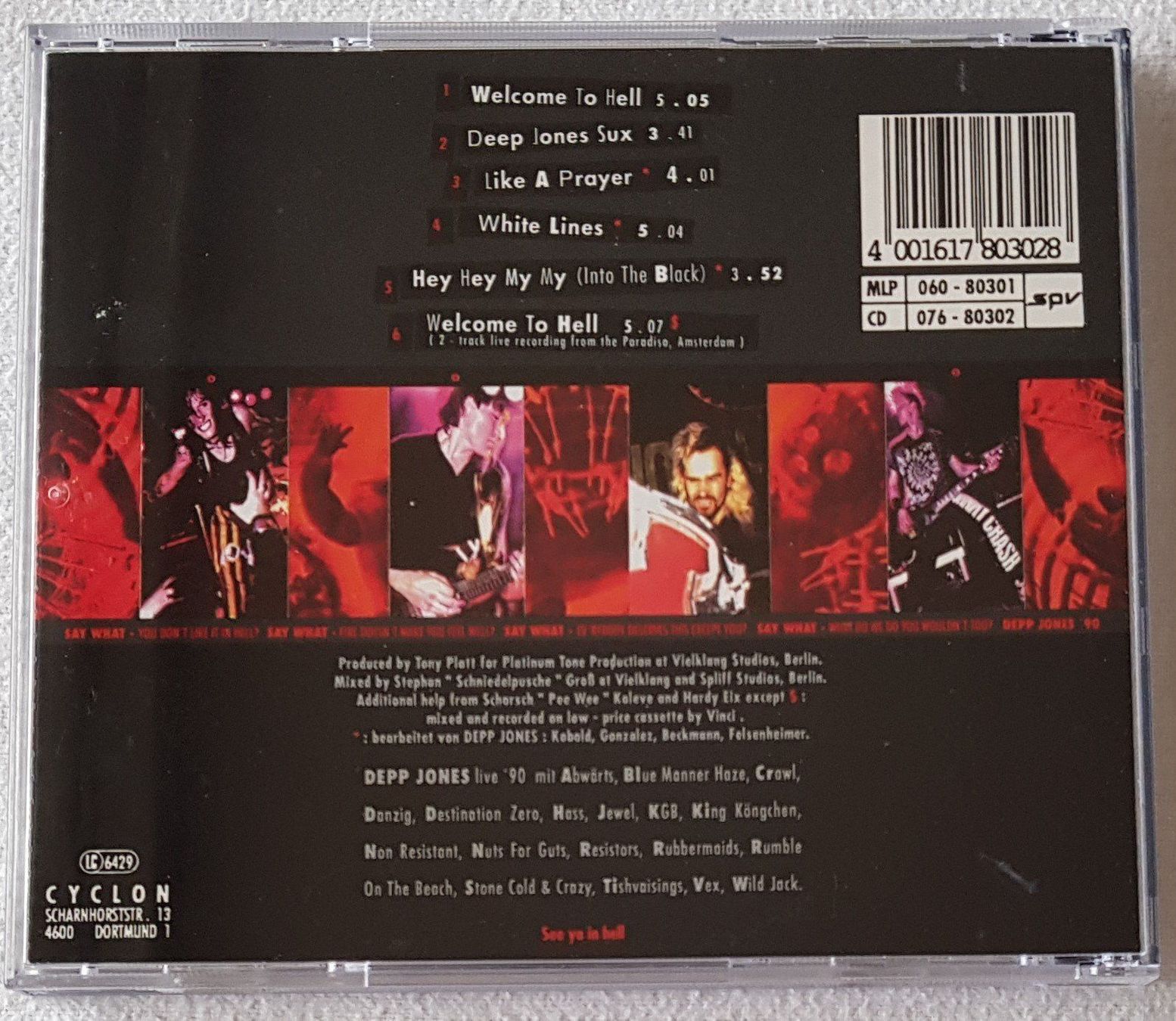 CD: Depp Jones - Welcome to Hell - CD - 1991 - First Press – Usato da Uster venduto da Zardodel 1