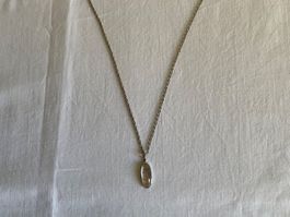 Kette -Bergkristall mit Eisenspäne Fassung Silber
