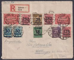 Deutsches Reich 1923: R-Brief nach Winterthur