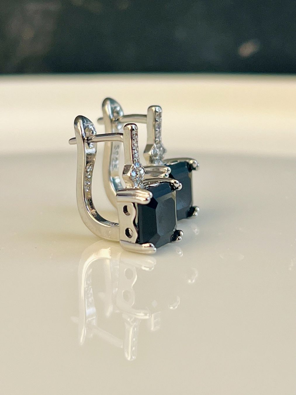 Orecchini pendenti & Orecchini a lobo: Paire de boucles en argent - zircons roses – Nuovo e nell'imballaggio originale da Thônex venduto da Swiss-Jewels 3