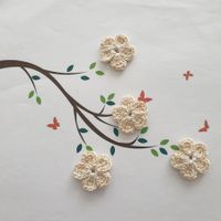 4 Stk Blumen gehäkelt, fleurs crochet, fiori uncinetto 790