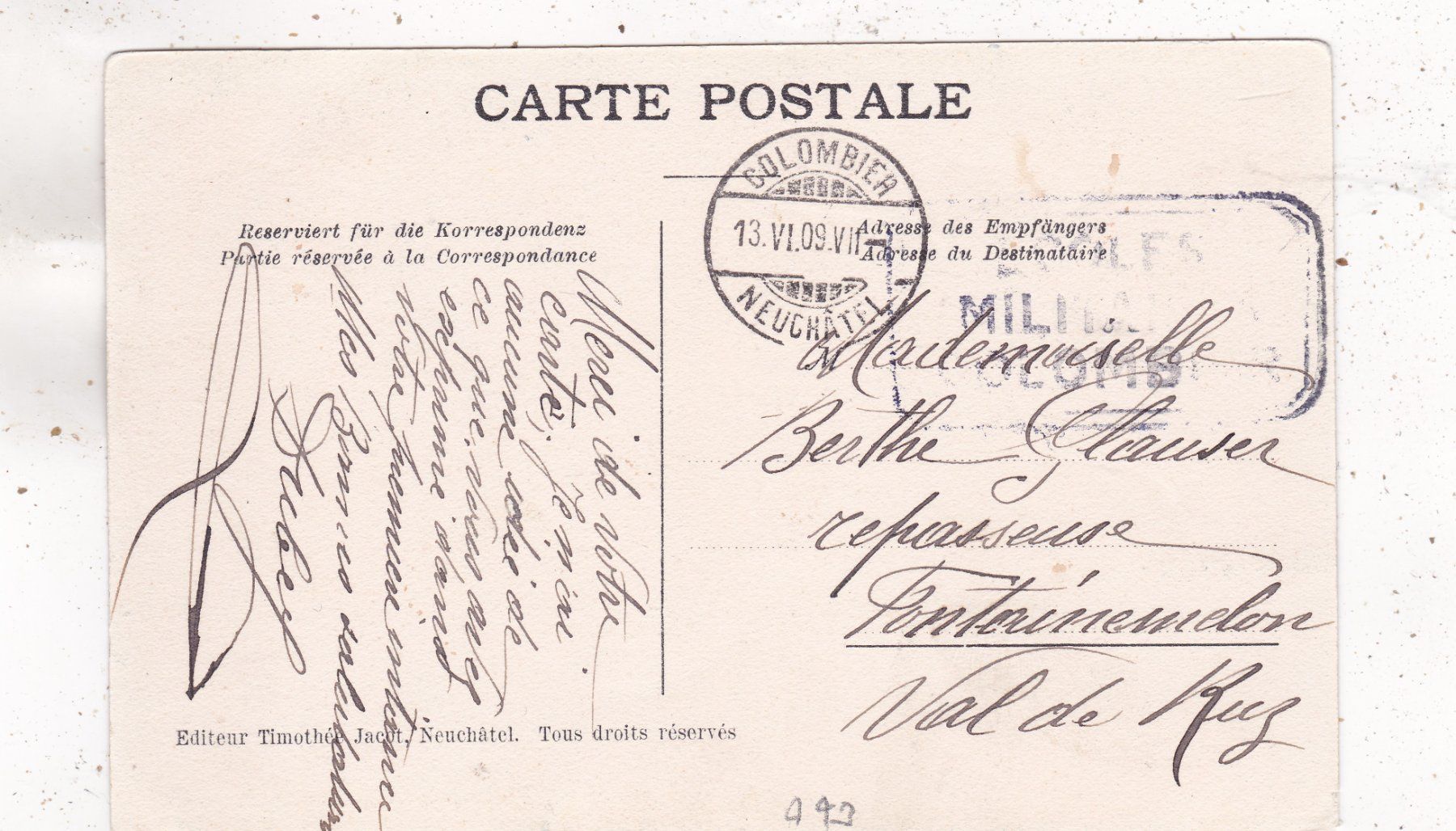 Cartes postales: Kitsch Landschaft Blumen 1909 – D'occasion à Herisau par Lisegrat2008 1