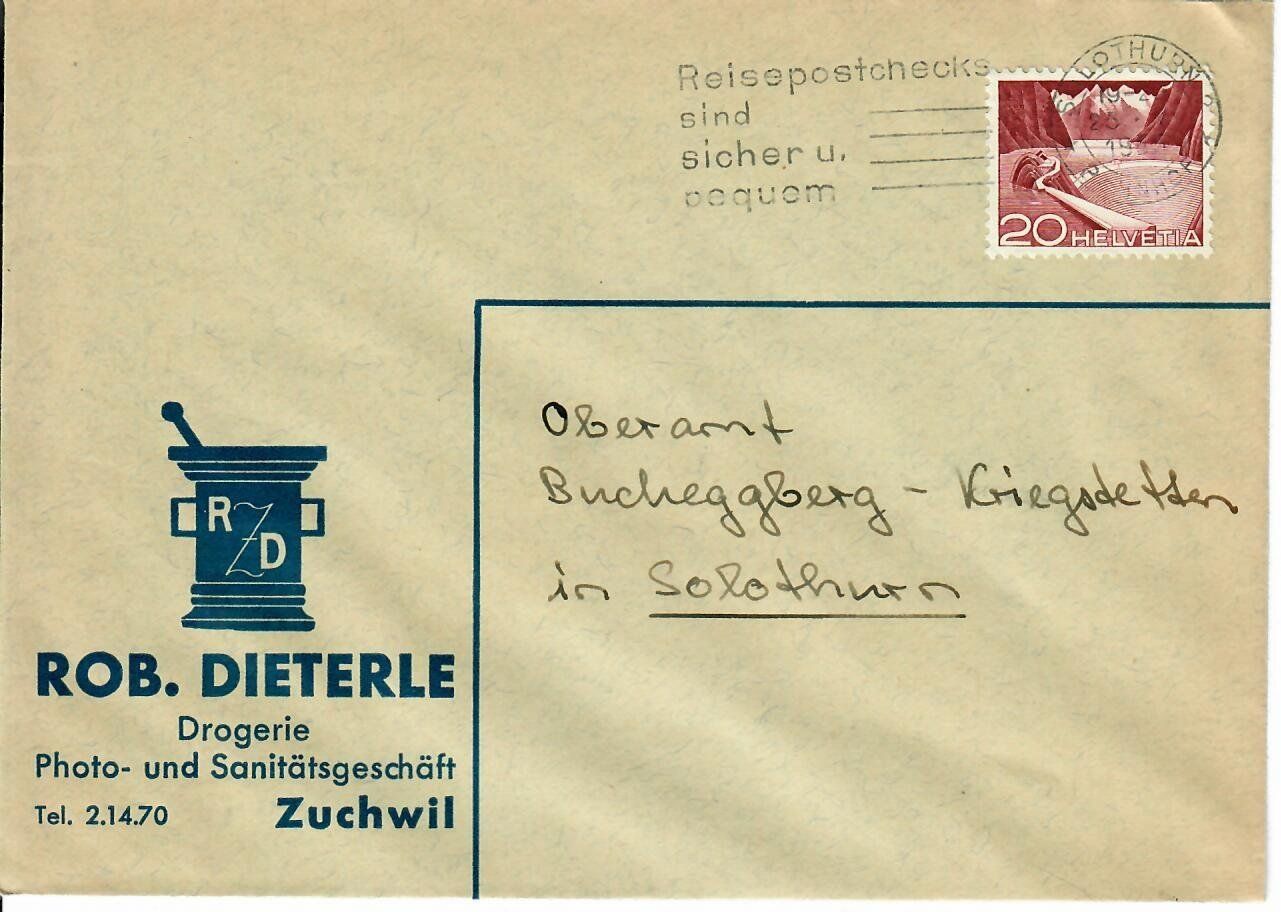 Tutti i francobolli: Brief, Rob. Dieterle Zuchwil – Usato da Hochdorf venduto da Ziegel-16