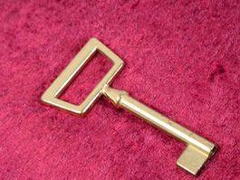 1 Möbel Hohl Schlüssel, 7.1cm, Messing - NEU (3676#MBS3)