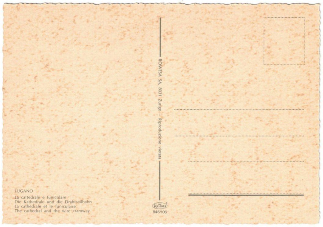Cartoline postali: Lugano - Standseilbahn Stazione – Usato da Binningen venduto da Mountainrider 1