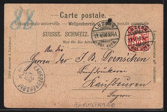 Cartoline postali: Litho Axenstrasse /Vierwaldstättersee,  – Usato da Berlin venduto da bartko-reher 1
