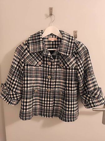 MÄDCHEN MANTEL KARO 140 NEU