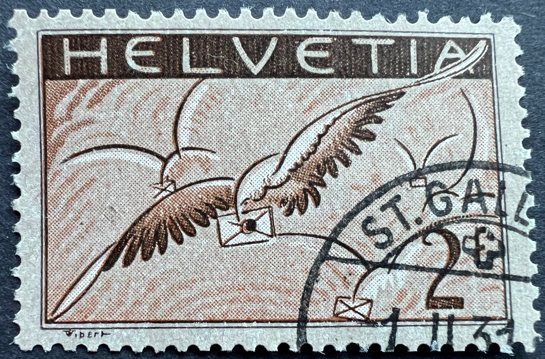 Tutti i francobolli: seltene Flugpost F13 sauberer Eckstempel SBK 140.- – Usato da St. Gallen venduto da Cheirodon