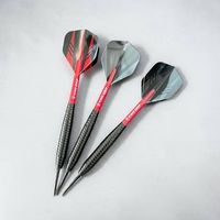 Steeldarts 3er Set  schwarz/rot  King Grip Shafts