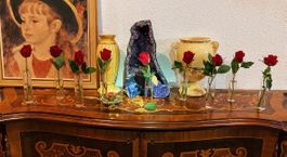 Lot de 9 soliflores en verre avec bouchons en liège
