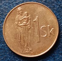 SLOWAKEI - 1 KRONE (SK) 1993 - INZWISCHEN SELTENE MUENZE, VZ