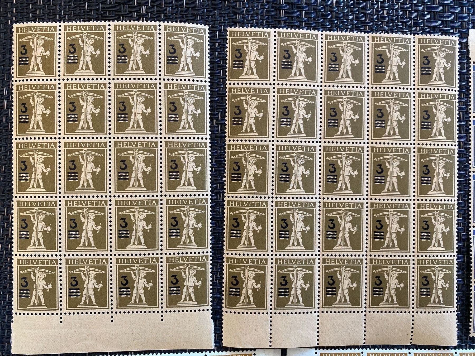 Alle Briefmarken: Bogen Sammlung Tellknabe Nr. 132 180 182 postfrisch ** – Neu (gemäss Beschreibung) aus Wil SG von Chefsugus 1