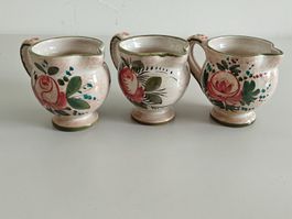Wein Kannen-Set Keramik - 3 Stück handbemalt - 1960er
