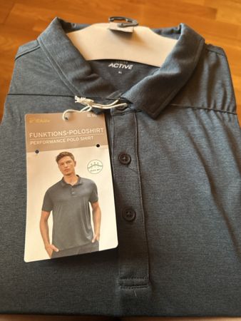 TchiboFunktions Poloshirt  Grau//Grün XL 56/58