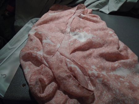 Schlauchschal rosa/weiss gemustert
