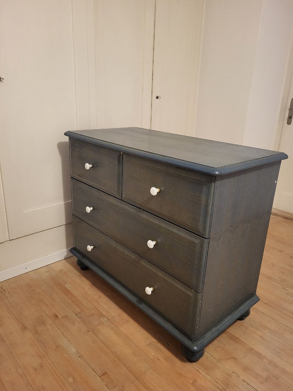Cassettiere: Commode vintage en bois - 4 tiroirs - Sauthon - blau – Usato da Maur venduto da ast_5qyd 3