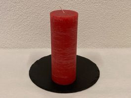 Kerze 8 x 22 cm, rot rustic, ca. 950g