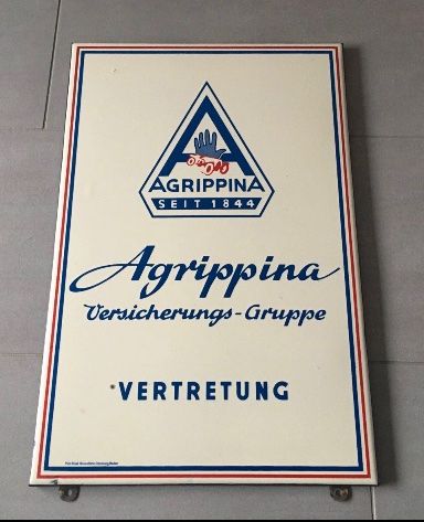 Schilder: Agrippina Versicherungs-Gruppe Emailschild – Gebraucht aus Erlinsbach von Stu-ff 9