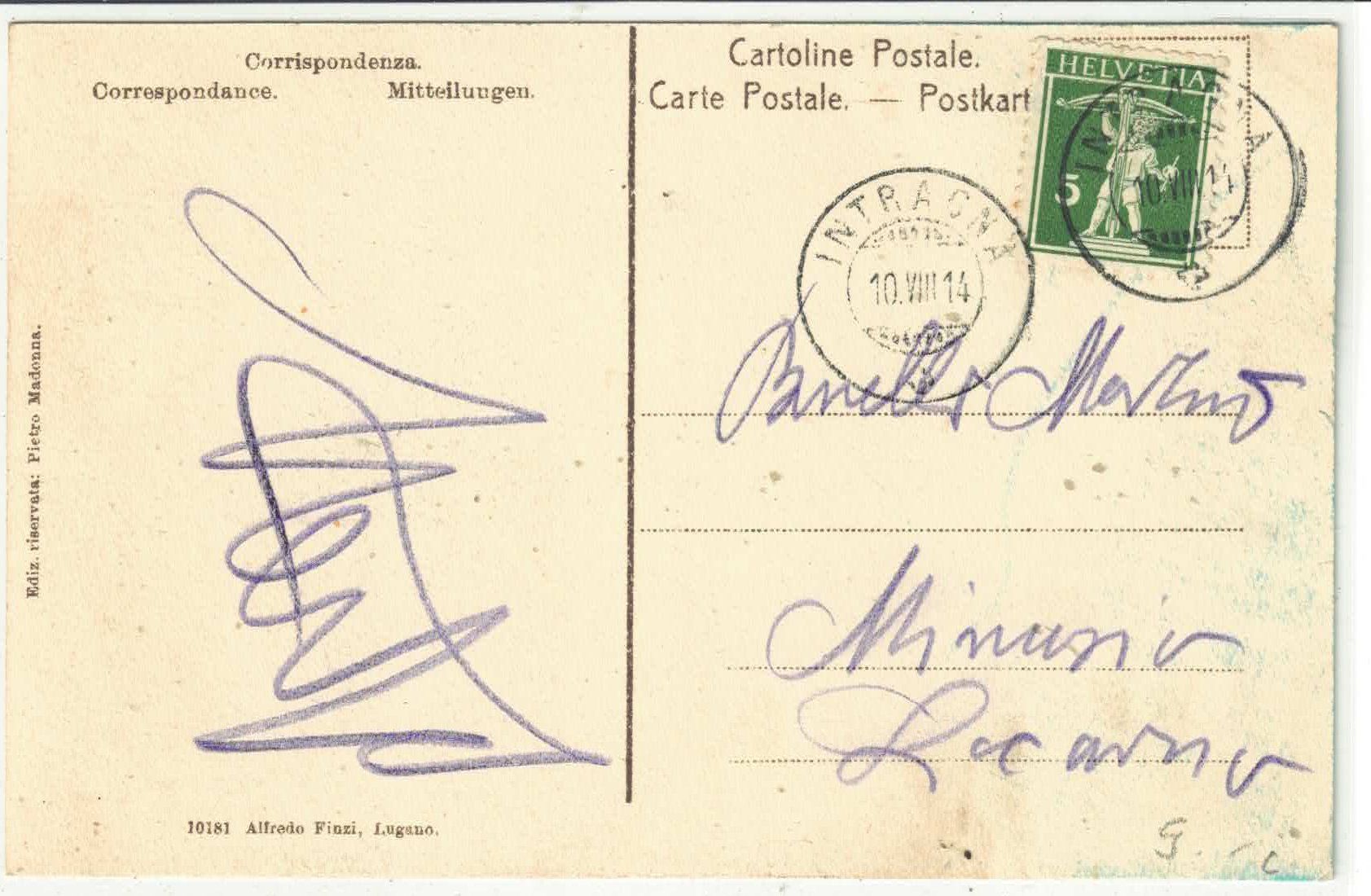 Cartoline postali: Intragna - Panorama - coloriert – Usato da Ettingen venduto da Kartenplanet 1