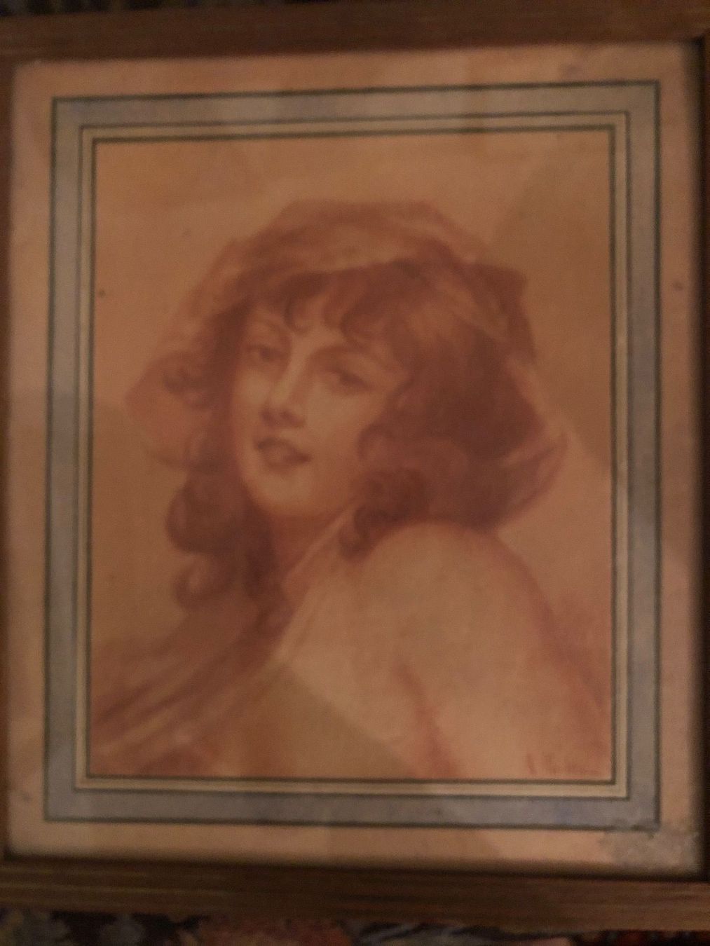 Poster & Bilder: A.MICHEL.RÖTELZEICHNUNG.20JH.Junge Dame. – Gebraucht aus Wald ZH von mlnt