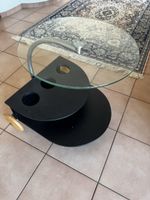 Beistelltisch Glas schwarz mit Rollen guter Zustand