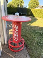 Stehtisch Coca Cola Rot mit Gebrauchsspuren