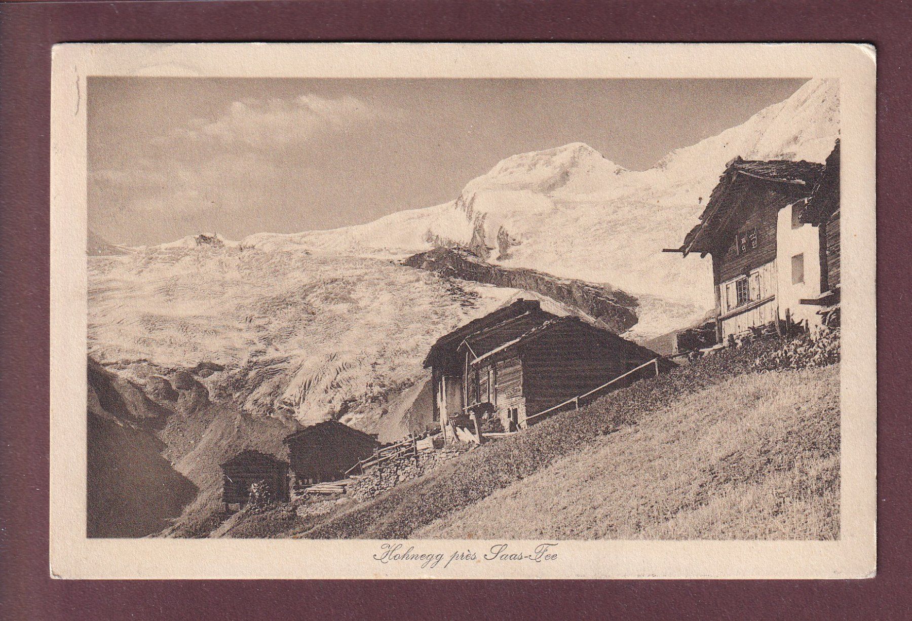 Cartoline postali: HOHNEGG bei Saas-Fee - 1918 – Usato da Pully venduto da nicecards