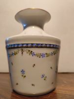 Fürstenberg Vase Handbemalt Porzellan weiss Blumen Gold Rand