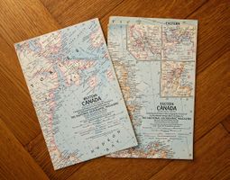 National Geographic Karte Canada East & West 1966 / 1967