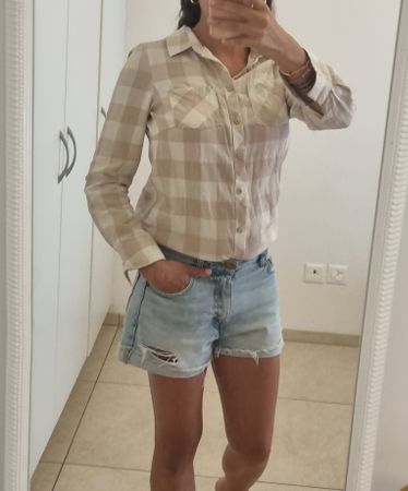 Karohemd Urban Classics beige kariert Grösse XS neuwertig