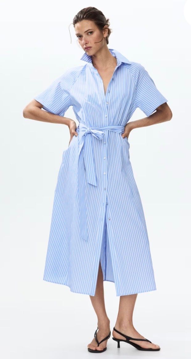 H&M Vestiti: Hemdkleid blau weiss gestreift Neu! – Nuovo (secondo la descrizione) da Luzern venduto da Sommer_26 1