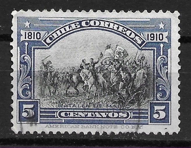 Tutti i francobolli: Chile 1910: Schlacht bei Malpu – Usato da Zürich venduto da Rainstamps