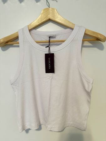 Lascana Ripp-Top weiss Grösse 36/38 neu mit Etikett