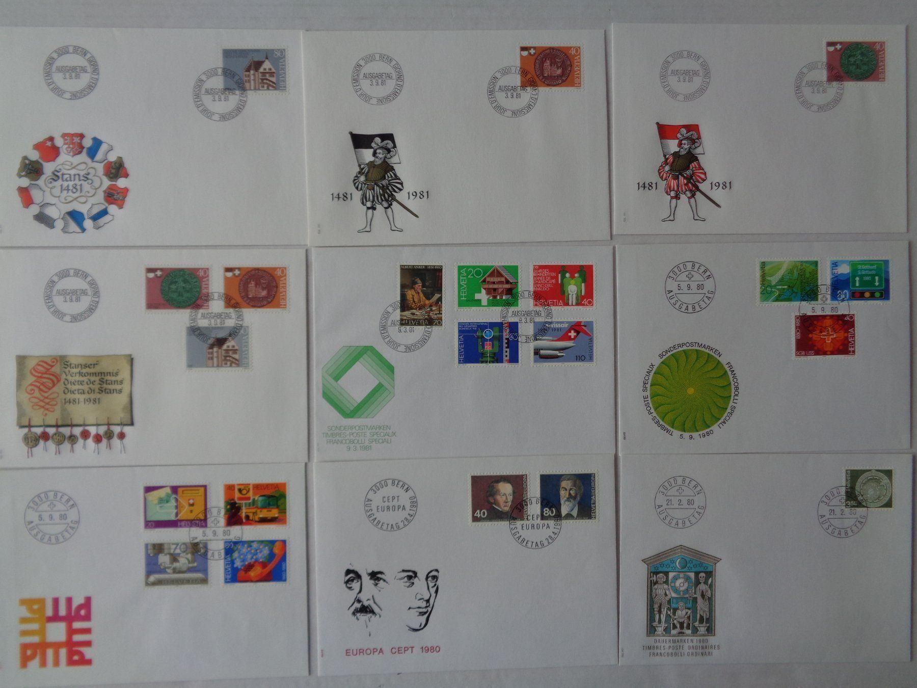 Alle Briefmarken: 84 Ersttagsbriefe – Gebraucht aus Chur von omonia 8