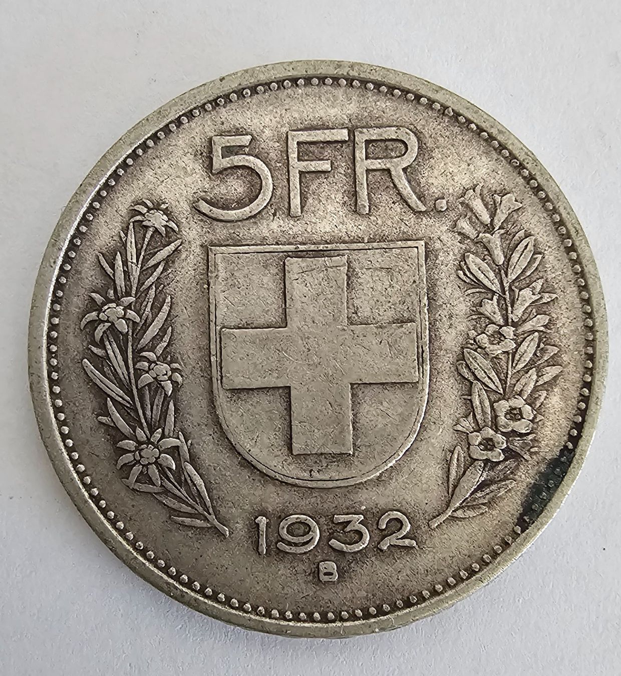 Tutti le monete: 1 Pièce 5 CHF 1932 – Usato da Cortaillod venduto da Titus130