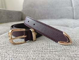 Elegant Brown Belt with Gold Buckle - 110cm 🤎💛