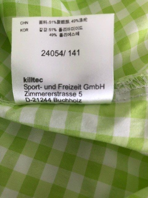 Camicette: Sportbluse, killtec, 42, weiss-hellgrün kariert, Kurzarm – Usato da Hünenberg See venduto da dustein 6
