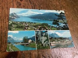 Alte Ansichtskarte vom Walensee, Schweiz, Jahrgang 1972