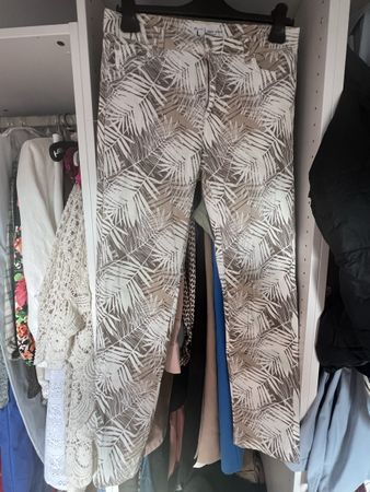 Pantalon femme Chicorées imprimé feuilles taille L