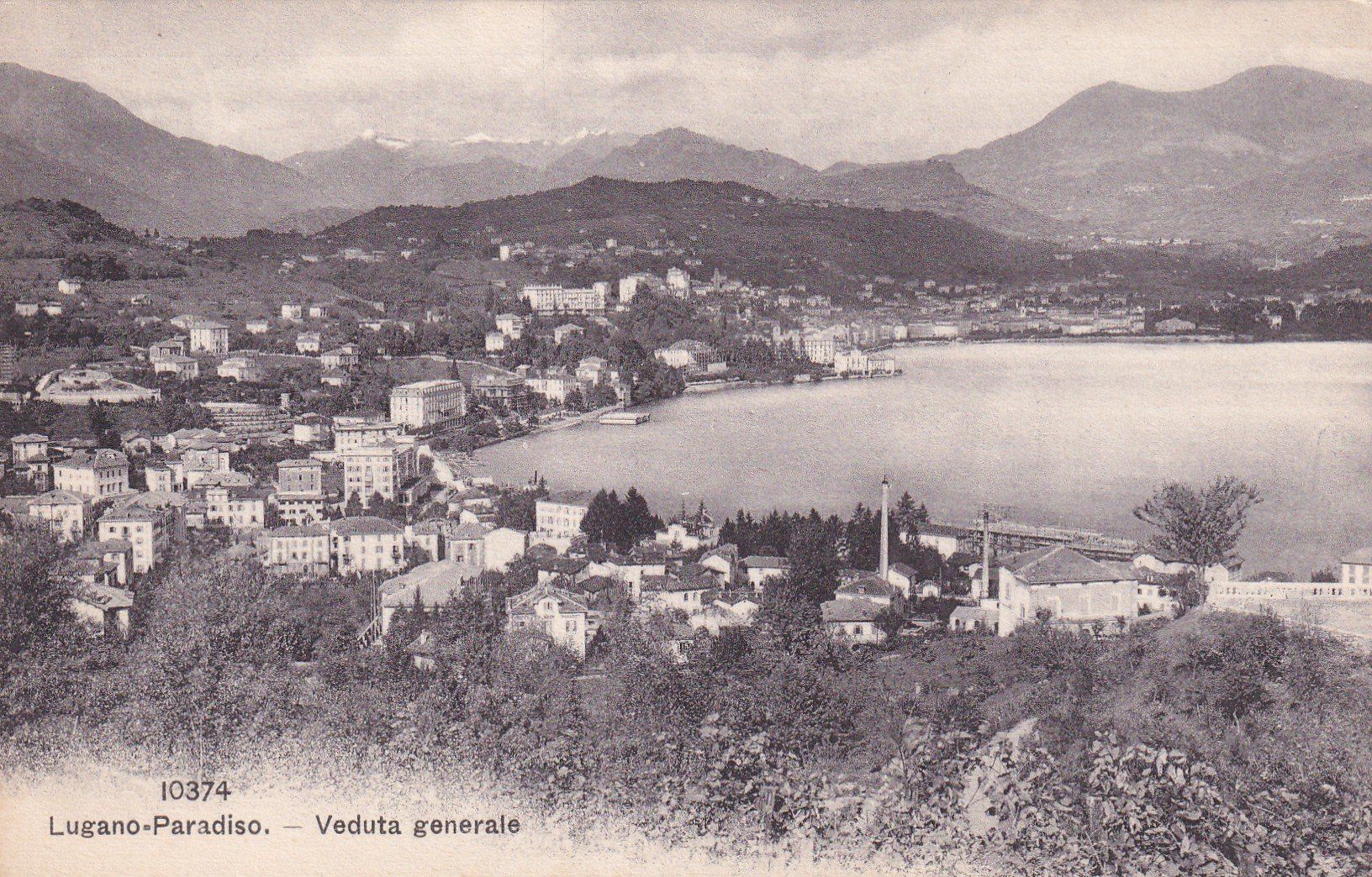 Ansichtskarten: Lugano - Paradiso - Veduta generale – Gebraucht aus Cormoret von Pascalll2001