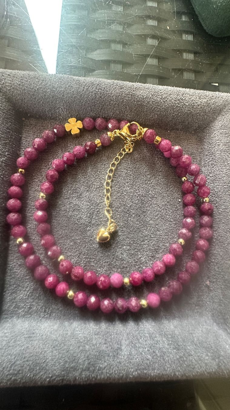 Catenine: Choker mit natürlichen Rubin Edelsteinen – Nuovo e nell'imballaggio originale da Kriens venduto da Hortensie6 2