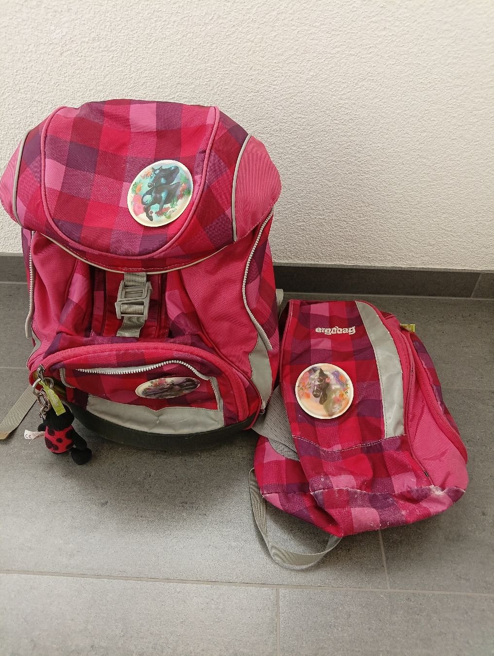 Ergobag Kindertaschen: Ergobag Schulrucksack pink kariert – Gebraucht aus Appenzell von 44926sn 1