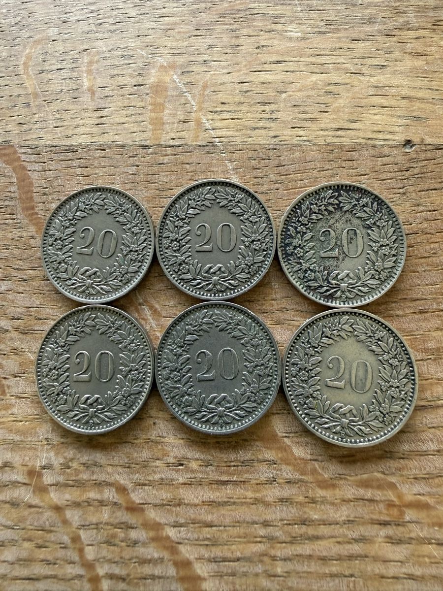 Tutti le monete: 6x 20 Rappen 1939 – Usato da Maienfeld venduto da Sk8erli7 1