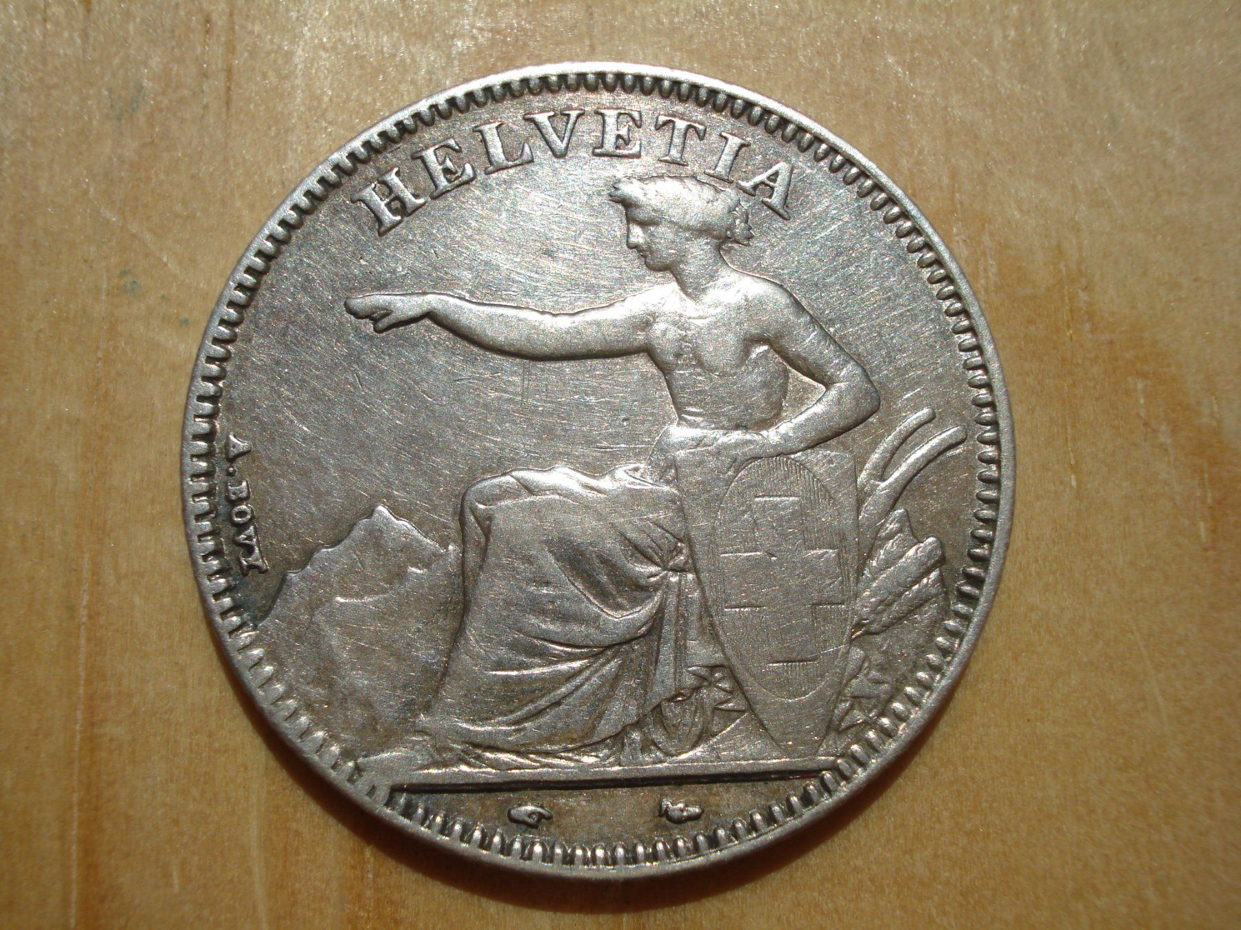 Alle Münzen: (N°5) 2 Franken 1850 – Gebraucht aus Erlach von Net-Coins 1