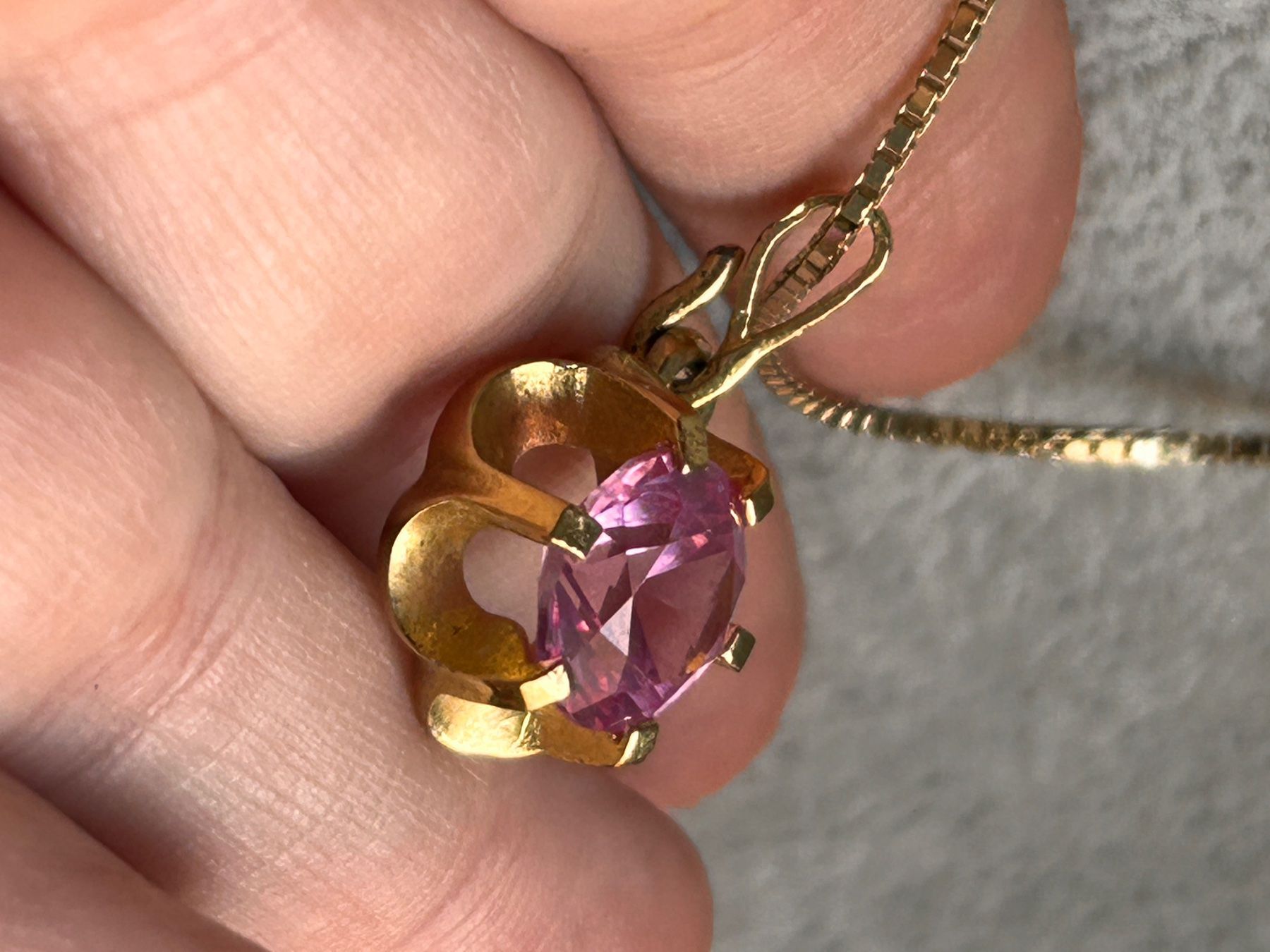 Catenine: Kette mit rosaroter Blume – Usato da Basel venduto da bellespirit 7