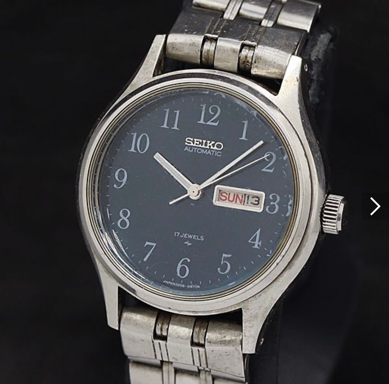 Seiko Orologi: Seiko Automatic Vintage Blau DayDate – Usato da Spiez venduto da bauwohnen24.ch