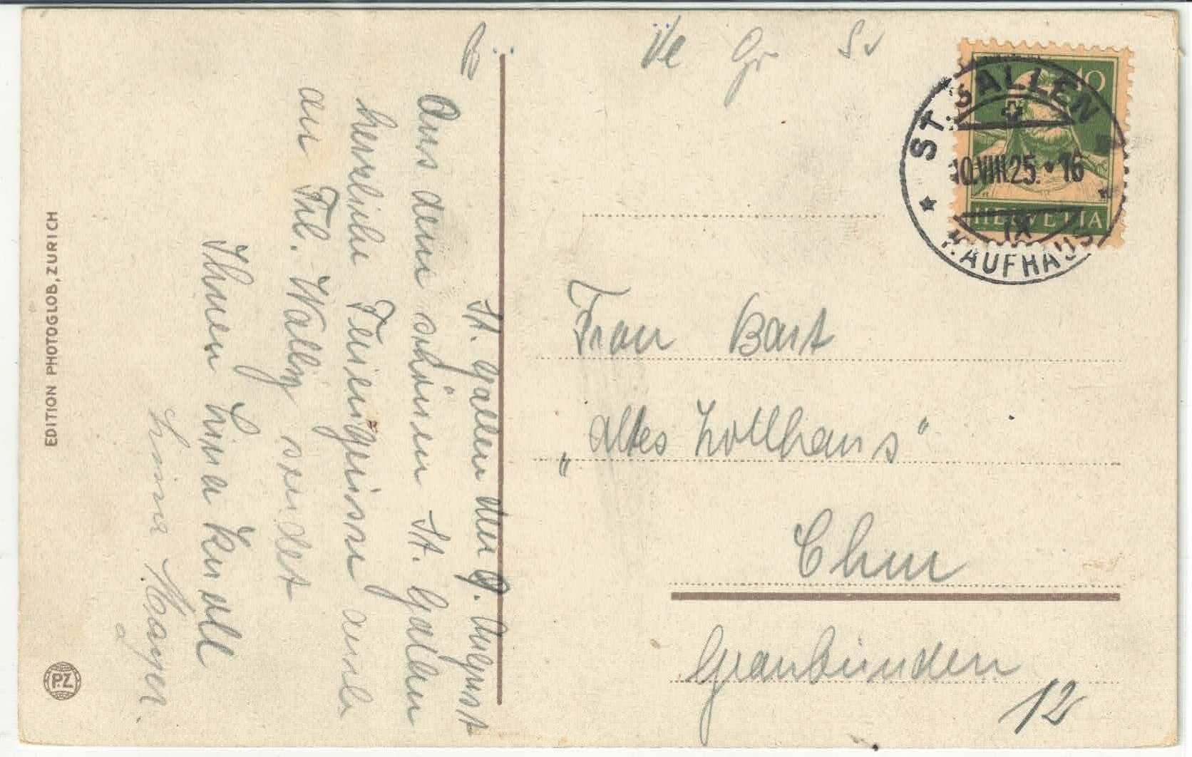 Cartoline postali: St. Gallen - Schweizer Bankverein - Litho – Usato da Ettingen venduto da Kartenplanet 1