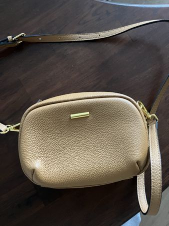 Schulter Tasche - Camel, Kunstleder