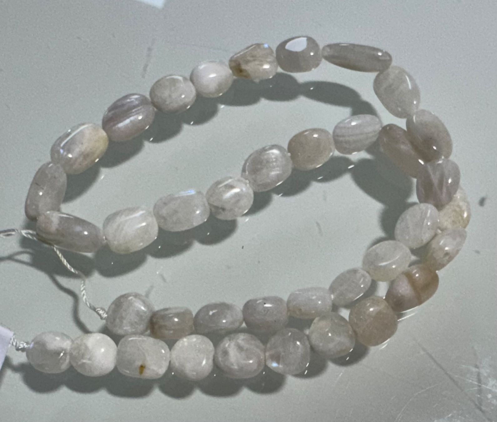 Catenine: exclusiver Mondstein wunderschön,   Strang 40cm TOP !!! – Nuovo e nell'imballaggio originale da Leuggern venduto da gemshow 4
