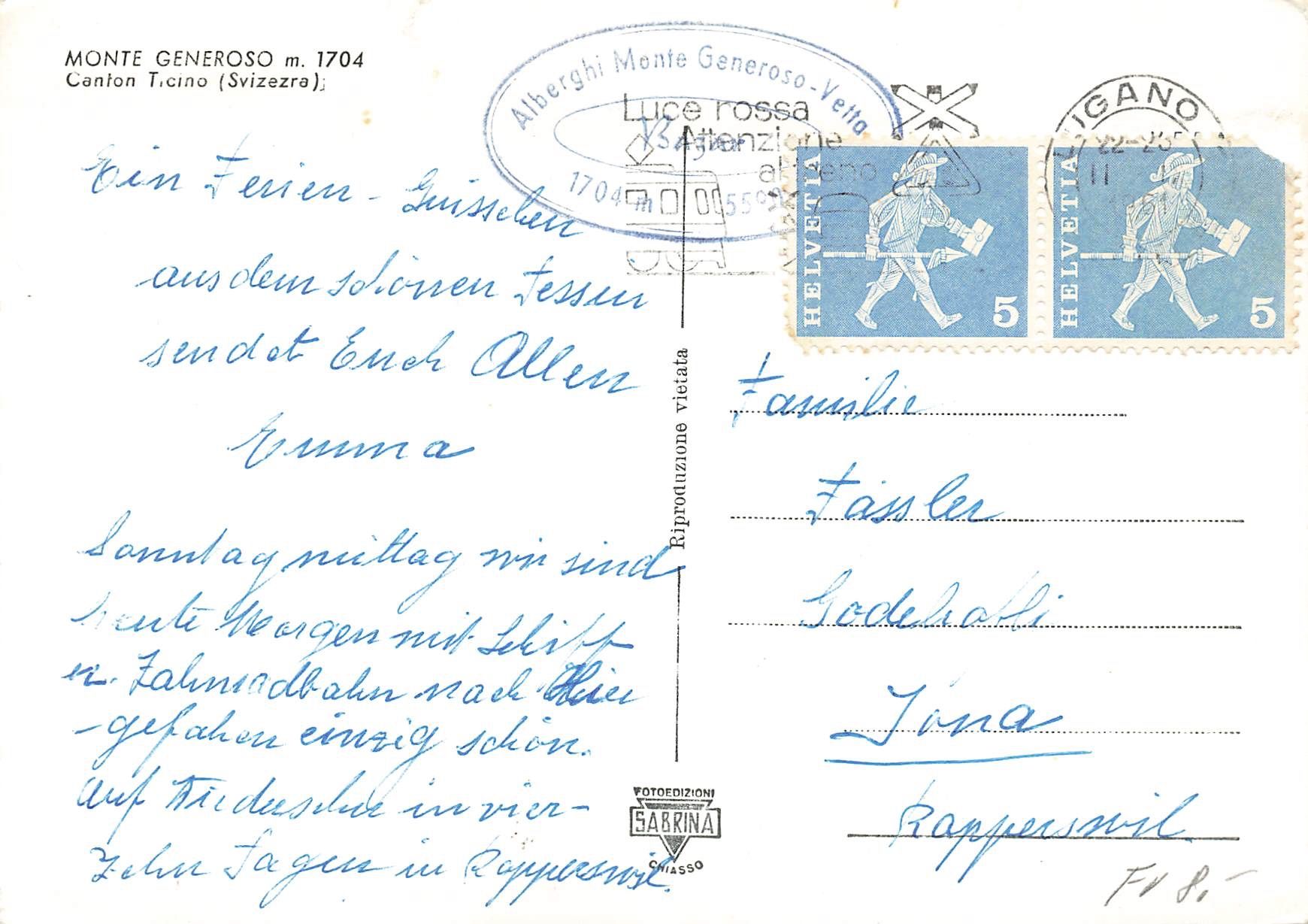 Cartes postales: Monte Generoso G – D'occasion à Biasca par Blenio71 1
